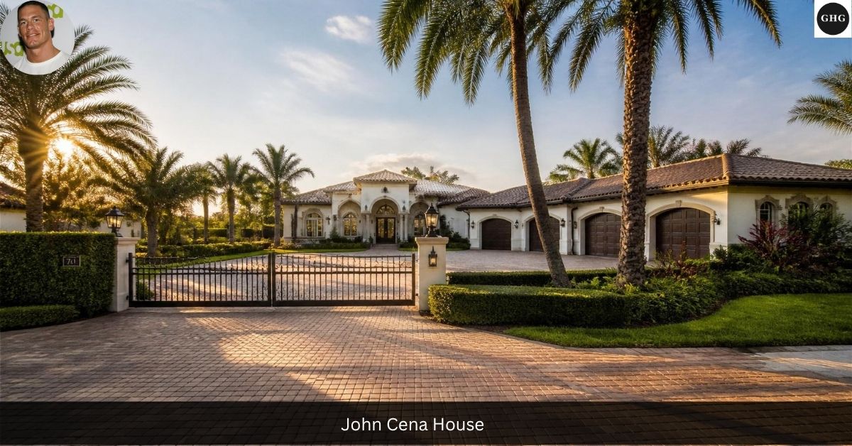 John Cena house exterior — gated entrance to his Land O' Lakes estate near Tampa, Florida