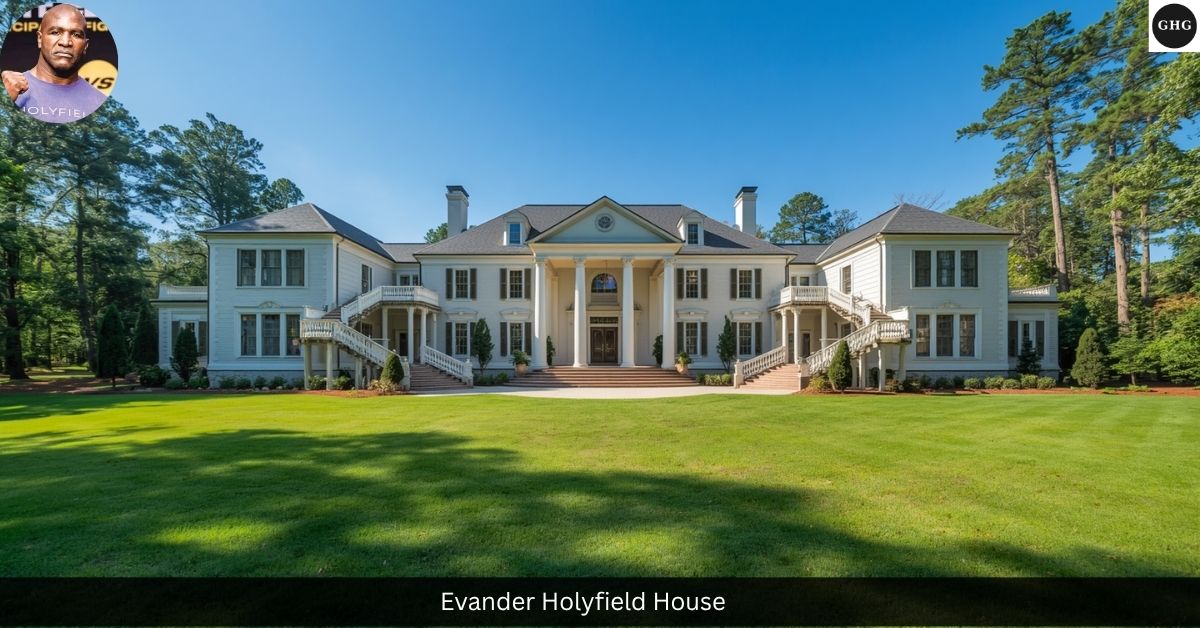 Evander Holyfield house in Fayetteville, Georgia — exterior view of his former 109-room mansion