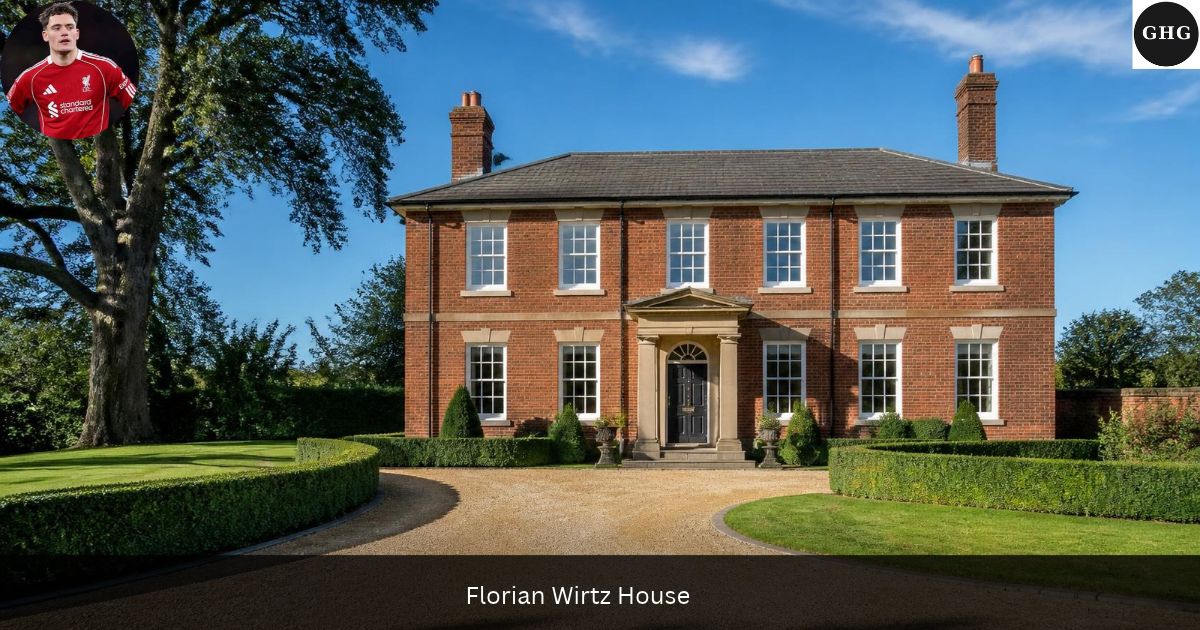 Florian Wirtz house: where does Florian Wirtz live? AI-generated illustration of a red brick Georgian-style home in North West England, not his actual residence